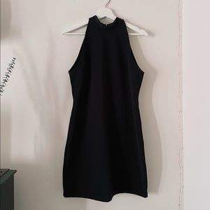 Black, high neck, body con dress. Size L
